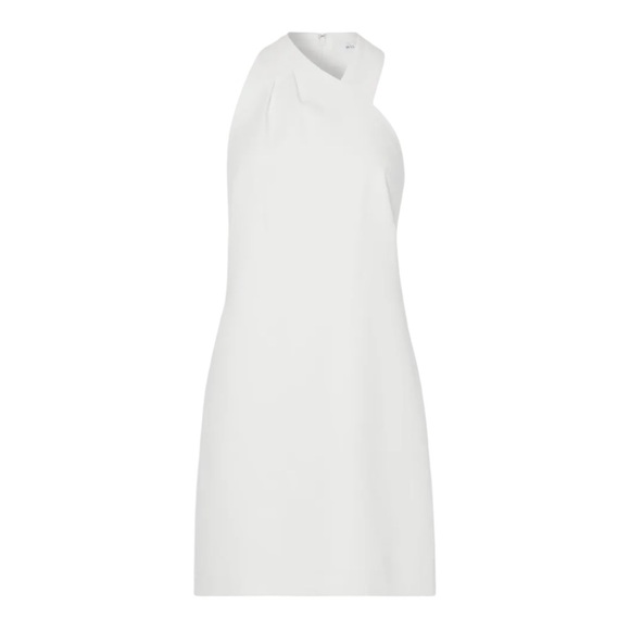 MILLY Ellia Cady Asymmetrical Halter Neck Dress in Ecru - 8 - Picture 3 of 15
